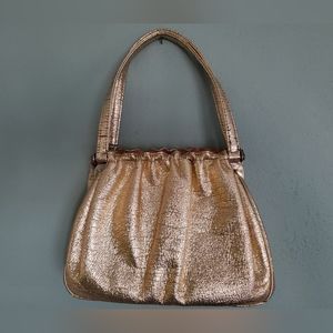 Vintage Stacey's Luggage Handbag Chicago Gold Evening Cloud Purse/Bag. F-053.A